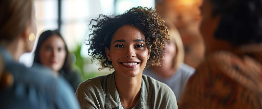 Woman smiles